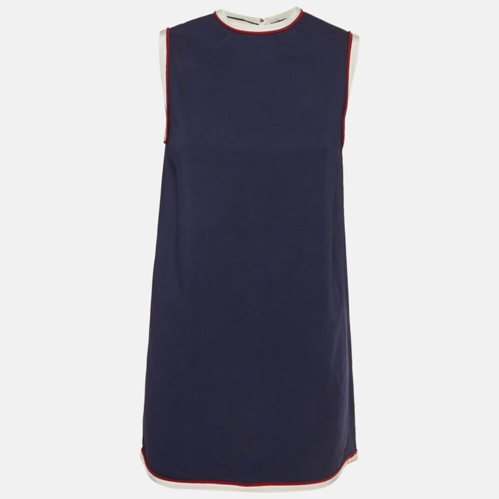 Gucci Navy Blue Stretch Crepe Mini Tunic Dress S
